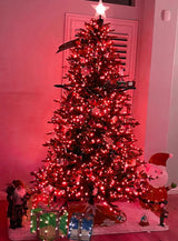 YEGUO Red Christmas Lights Outdoor, 165ft 500 LED String Lights Indoor, Green Wire Twinkle Tree Lights Plug in YEGUO