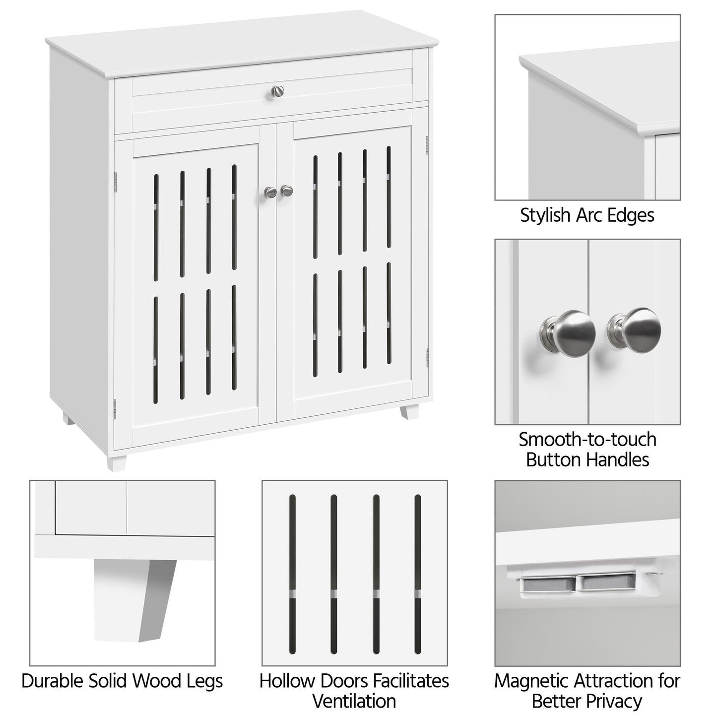 Yaheetech Shoe Cabinet, 4-Tier Shoe Storage Cabinet with Drawer & Adjustable Shelves, Wooden Shoe Rack Organizer with Louvered Doors for Entryway, Hallway, Bedroom, Closet, Living Room, White - WoodArtSupply