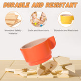 GAGAKU Wooden Dish Set for Kids,Play Dishes for Kids Kitchen, Wood Plates Set for Toddler, Montessori Wooden Kitchen Toys Accessories GAGAKU