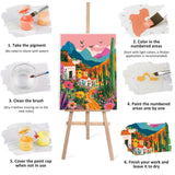 Lxmsja Mountains Landscape Paint by Numbers Kit for Adults, Cacti Acrylic Paint by Numbers for Adults Beginner, DIY Craft Supplies Oil Painting Kits for Home Wall Decor 12x16 inch (Framed) Lxmsja