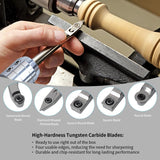 RUITOOL Carbide Wood Lathe Turning Tools Set with Bowl Sander, Including Swan Neck Hollower, Rougher, Finisher, Detailer, 1" & 2" Mandrels, Sandpapers and Aluminum Alloy Handles for Woodturning RUITOOL