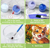 Reivworl Framed Paint by Numbers Kit for Adults Beginner & Kids Ages 8-12, Tiger Paint by Number with Frame and Easel, Painting by Numbers for Gifts and Home Decor (10X10 Inch) Reivworl