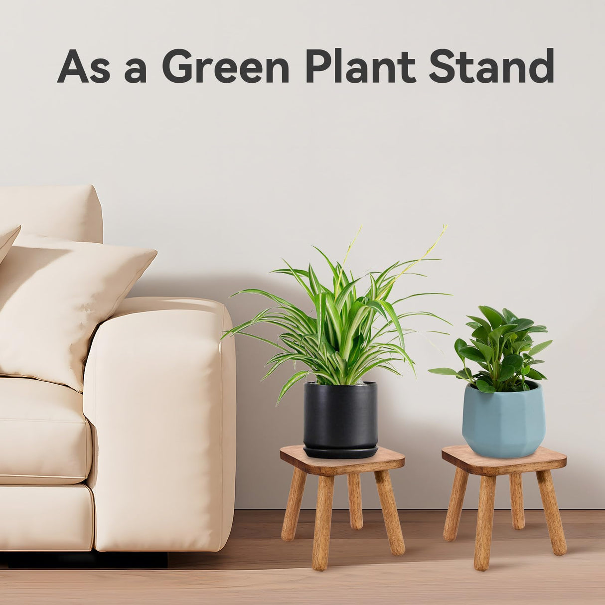 JUJIAFU Solid Wood Stool Wooden Step Stool for Adults Small Wooden Stool Square Stool Sitting Stool Legs Detachable for Kitchen Bathroom Living Room (9.32High) JUJIAFU