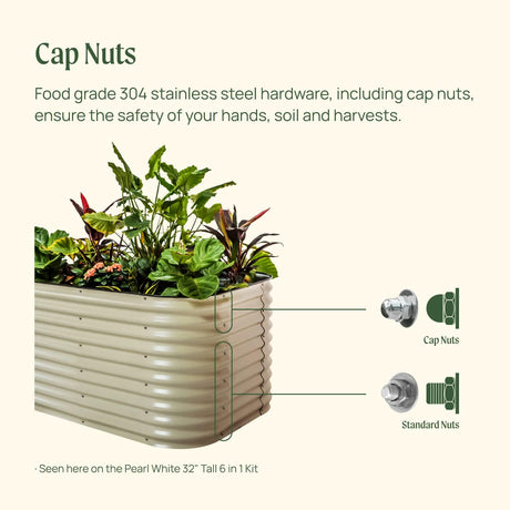 Vego garden Raised Garden Bed Kit, 17" Tall 10 in 1 Modular Metal Raised Garden Beds Kit, Metal Planter Box for Vegetables, Flowers, Herbs, Olive Green Vego garden