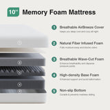 Novilla Queen Size Mattress, 10 Inch Queen Memory Foam Mattress with Breathable Comfort Foam & Removable Cover Mattresses in a Box for Cool Touch & Pressure Relief Meduim Firm Novilla