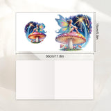 JISHSHAY 6 PCS Fairy Diamond Painting Greeting Cards Elf Diamond Art Birthday Cards with Envelopes Mushroom Gem Art Mosaic Kits for Adults, for Anniversary Valentine Thank You Graduation All Occasion JISHSHAY