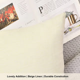 Sublimation Pillow Covers Blank 16x16 Inch BeigeThrow Pillow Cases Bulk for HTV Heat Transfer Vinyl Set of 6 Linen WANZELONYO