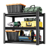 Jarbalai Black 3-Tier Heavy Duty Steel Shelving Unit, 1000 LBS Capacity Garage Shelving, Adjustable Storage Rack, 31.5" L x15.75 W x31.5 H, Industrial Shelves for Garage, Workshop, Home Organization Jarbalai