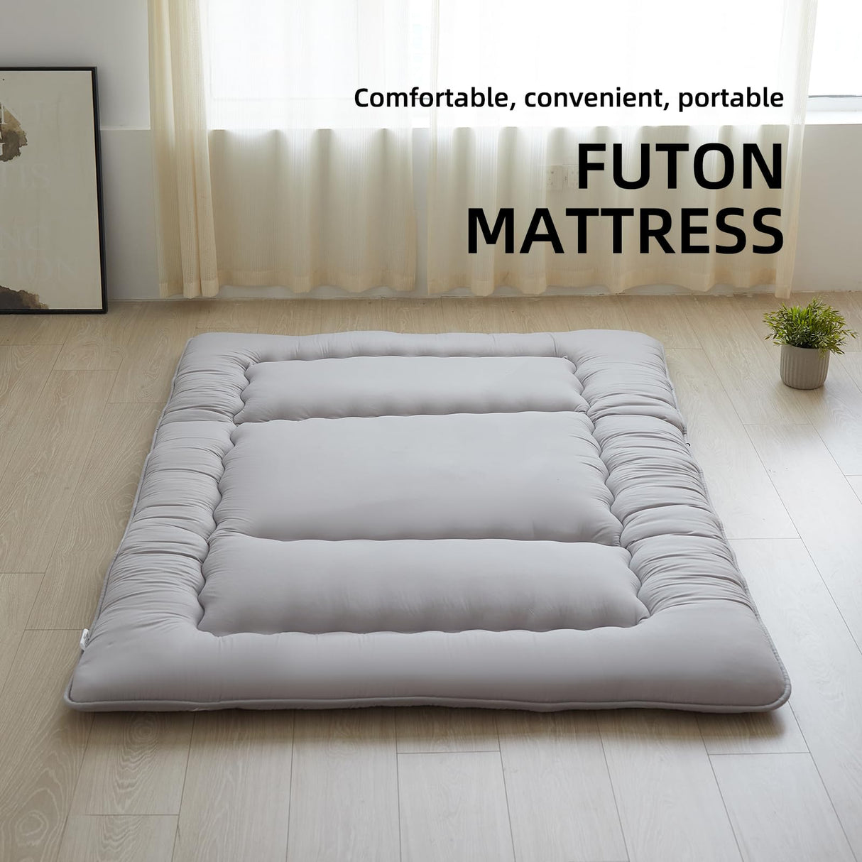 ASANEST Japanese Floor Mattress Futon Mattress,100% High Density Comfortable Foam, Thicken Tatami Mat Sleeping Pad,Roll Up Sleeping Pad ASANEST