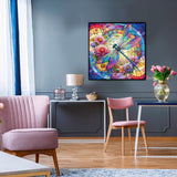 xackcme Dragonfly Paint by Numbers for Adults - Stained Glass Paint by Number on Canvas Without Frame, DIY Oil Painting for Gift Home Wall Decor (16x16 inch) xackcme