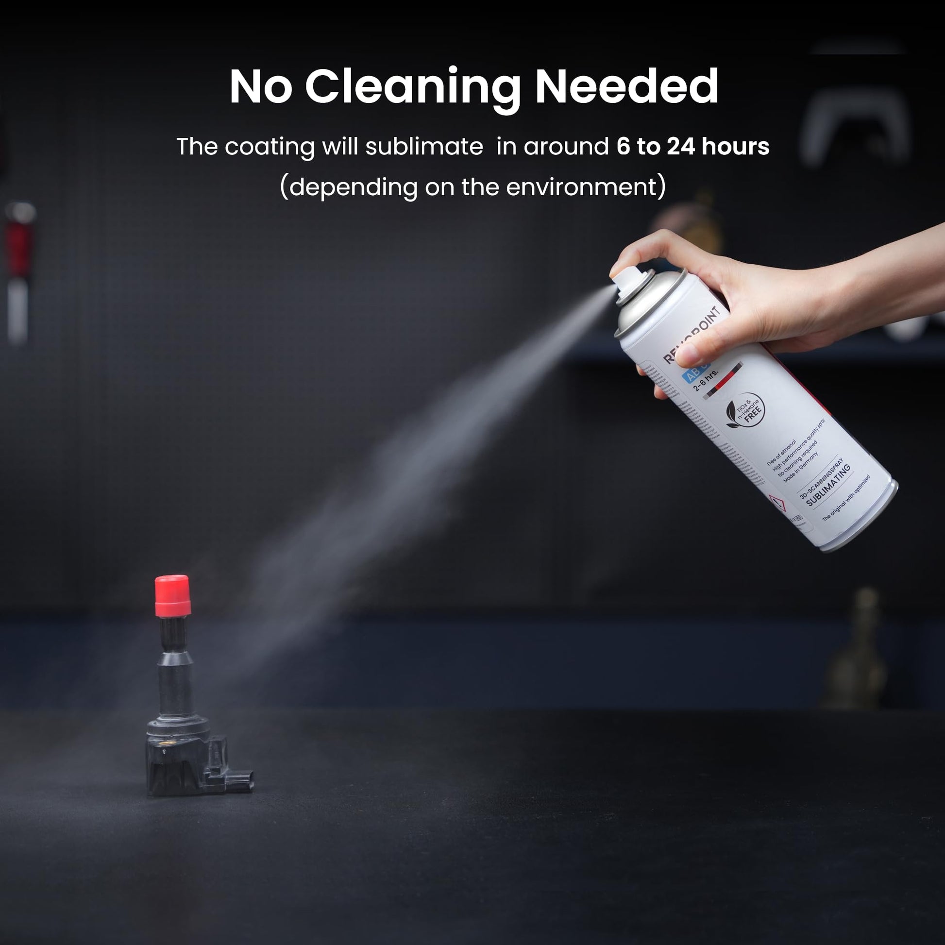 Revopoint 3D Scanning Spray for 3D Scanners, for Reflective, Transparent, Black or Highly Textured Surfaces, No Cleaning Needed, Sublimation, 500ml, AB-6 - WoodArtSupply