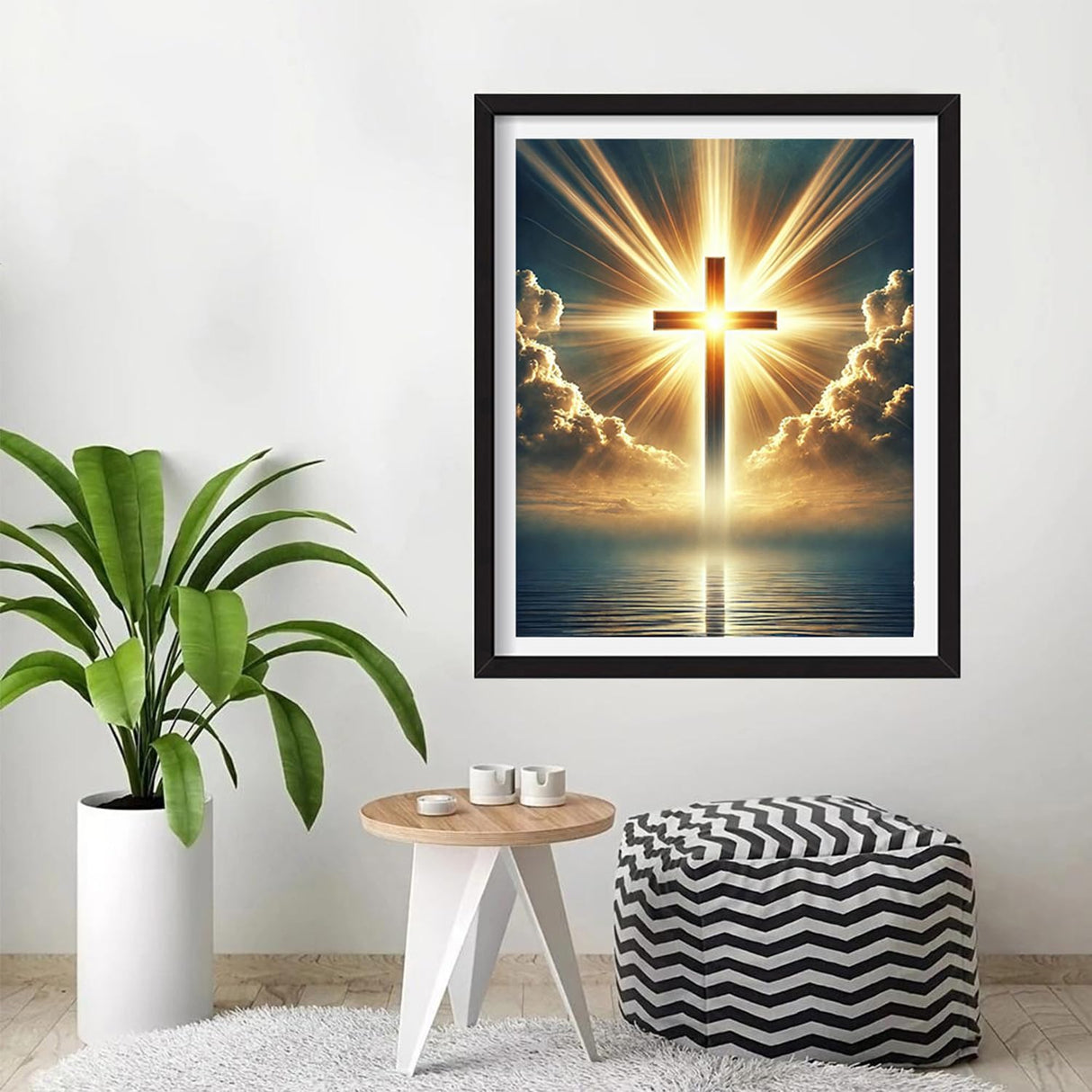 TOPMCYSG Jesus Cross Diamond Art Kits for Adults,Round 5D Diamond Painting Kits for Beginners,DIY Full Drill Diamond Dots Paintings Picture Christ Religious Gem Art and Crafts Home Wall Decor 12x16 in TOPMCYSG