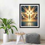 TOPMCYSG Jesus Cross Diamond Art Kits for Adults,Round 5D Diamond Painting Kits for Beginners,DIY Full Drill Diamond Dots Paintings Picture Christ Religious Gem Art and Crafts Home Wall Decor 12x16 in TOPMCYSG