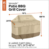 Classic Accessories Veranda Rectangular Water-Resistant 70 Inch BBQ Grill Cover, Pebble, X-Large, Grill Cover, Grill Cover for Outdoor Grill, BBQ Cover Classic Accessories