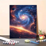 Universe Paint by Numbers Kit for Adults Beginner, Planet Paint by Numbers on Canvas, DIY Adult Crafts Painting Kits with Acrylic and Brushes, Hobbies for Women, for Home Wall Decor, 16x20 in Y-6773 KANJINUS