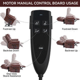 Dual Motor Power Lift Chair, Lay Flat Recliner Chair, Electric Recliner with Massage and Heat for Elderly, Remote Control, Infinite Position, Standing Assistance, USB Ports (Red, Genuine Leather) Trustyue