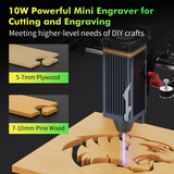 UTKA A1 10W Mini Laser Engraver with Cemera,3.93 * 3.93inch Portable Laser Engraver and Cutter Machine for Wood,Paper,Plastic,Leather,Cloth,Food,Painted Metal, Laser Class 1 UTKA
