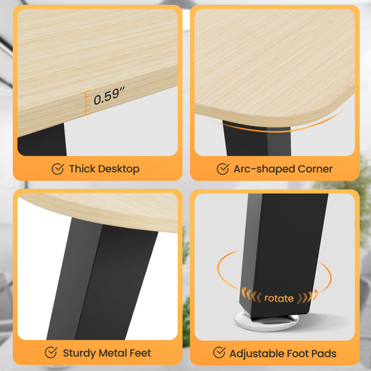 Furmax 8FT Conference Table, 94.48” Meeting Seminar Table with Cable Grommets, Boardroom Table Workstation for Office Conference, Meeting Room (Light Oak) Furmax