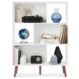 Best Choice Products 3-Tier Mid-Century Modern Wooden Bookcase, 6-Cube Organizer for Nursery, Kids Room, Living Room, w/Removable Back Panels, Pine Legs - White/Brown Best Choice Products