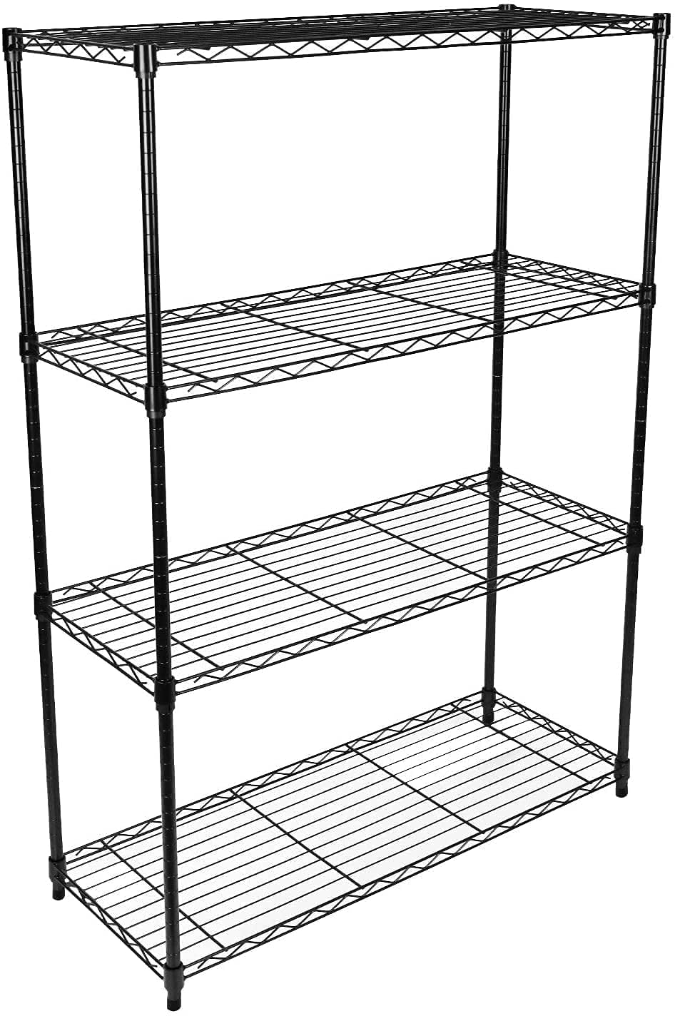 Simple Deluxe Heavy Duty 4-Tier Storage Shelving Unit, 35.83" W x 13.98" D x 55.91" H, 1000 Lbs Loading Capacity, Black Simple Deluxe