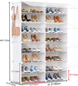 HOMICKER Shoe Storage,32 Pairs Shoe Rack Organizer for Closet Shoe Cabinet with Door Shoe Shelves for Closet,Entryway,Hallway,Bedroom HOMICKER
