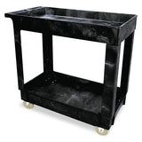 Rubbermaid Commercial 9T6600BLA Service/Utility Cart Two-Shelf 17w x 34d x 31h Black Rubbermaid