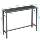 Mr IRONSTONE Outdoor Bar Table 53'' Patio Table Pub Height Dining Table with Waterproof Top and Hammer Finish Stand for Hot Tub, Garden, Backyard Mr IRONSTONE
