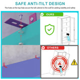 Desirable Life 5 Tier Glass Display Cabinet with 12 Color LED Lights, 67" Lighted Curio Cabinet with Glass Doors & Adjustable Shelves, Tall Metal Glass Display Case for Collectibles - Black Desirable Life