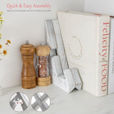 EFFORTICH Cookbook Stand, Wooden Recipe Book Holder, Cook Book Stand for Kitchen Counter, Multifunctional Display Stand, Kitchen Counter Decor - White EFFORTICH