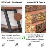 IBF Natural Real Wood Entryway Bench, Solid Wood Storage Bench, Industrial Bedroom Bench in Entry Way Hallway Foyer Rack, Modern Shoe Bench Seat for IBF