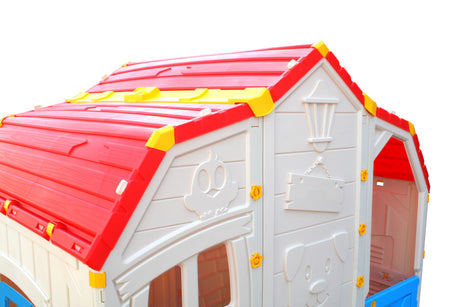 Costzon Playhouse, Cottage Playset w/Windows, Doors & Roof, Indoor Outdoor Playhouse for Kids Costzon