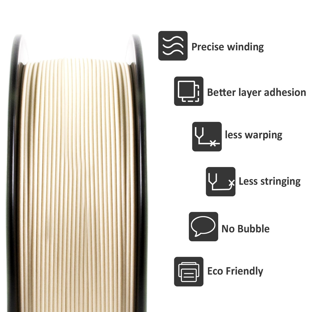 GIANTARM Wood Filament PLA,Wood PLA 3D Printer Filament,1.75mm Dimensional Accuracy +/-0.03mm,for Most 3D FDM Printer,1080 Feet per Roll,(Wood Poplar) GIANTARM