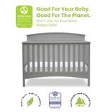 Delta Children Archer Solid Panel 4-in-1 Convertible Baby Crib - Greenguard Gold Certified, Grey Delta Children