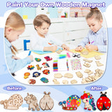 EAPHANT Kids Crafts, 30 PCS Arts and Crafts Painting Kits for Kids Activities Wooden Magnets to Paint EAPHANT