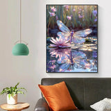 JXDXDJ Dragonfly Diamond Art Kits for Adults,Flowers 5D Diamond Painting Kits for Beginners,DIY Round Full Drill Diamond Dots Gem Art for Adults,Paint by Diamonds Pictures Crafts Home Decor 12x16 in JXDXDJ