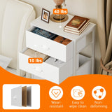 Furnulem White Tall Dresser for Bedroom with 7 Drawers, Vertical Chest of Drawer in Closet, Nightstand Storage Tower Unit Organizer with Fabric Bins for Dorm,Living Room,Entryway,Hallyway Furnulem