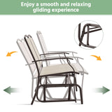 Yaheetech Beige 2-Person Outdoor Glider Bench with Smooth Gliding Mechanism Yaheetech