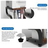 PUNCIA 2 Tiers Small Retro Wood Home Office Desktop Printer Stand Laser Printer Copier Stand with Storage Rustic Tabletop Heavy Duty Organizer Rack Shelf Desk Dual for Small Space Double Tiers Tray PUNCIA