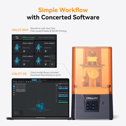 Creality Resin 3D Printer for Kids and Beginners, HALOT R6 Fully Assembled, Upgraded Light Source with High-Precision Printing, LCD Monochrome Screen Simple Workflow 3D Resin Printers - WoodArtSupply