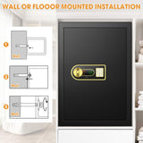 4.0 Cu ft Large Safes for Home Use Fire and Water Proof, Digital Security Fireproof Safe with Combination and Key, 2 Removable Shelves, Anti-Theft Home Safe Box for Document Money Valuables Pisleto