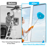 Ceiling Fan Cleaner Duster Reusable Microfiber Ceiling Fan Blade Cleaner Removable Duster with Extension Pole Adjusts 13 to 49.7 Inch for Cleaning Walls Bookshelves Furniture Door Window Top (Blue) Heonay