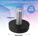 DSLSQD 12 Pack Furniture Leveling Feet Adjustable Furniture Feet Table Legs Heavy Duty Leveling Feet Screw on Furniture Levelers for Table Cabinets Chairs Bar Stool Desk Dresser Wood Legs (M6) DSLSQD