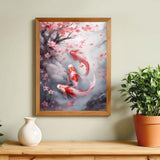 TUTUMAY21 Koi Fish Diamond Painting Kits for Adults 5D Diamond Art for Beginners, DIY Full Drill Paintings with Diamonds Gem Art for Adults for Home Room Wall Decor 12x16inch TUTUMAY21