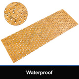 Fovlaurs Bambo Bath Mat Bathroom Runner Long Large Rugs Floor Wood Shower Bathtub Waterproof Non Slip Accessories 16x48 Inch Easy to Clean, Natural, 1 pc Fovlaurs