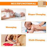 St.Mandyu Wood Changing Table Dresser, Baby Nursery Dresser, Baby Diaper Changing Table, 5 Drawers, Adjustable Shelves, Metal Handle, Curved Wrapping Design, Nature St.Mandyu