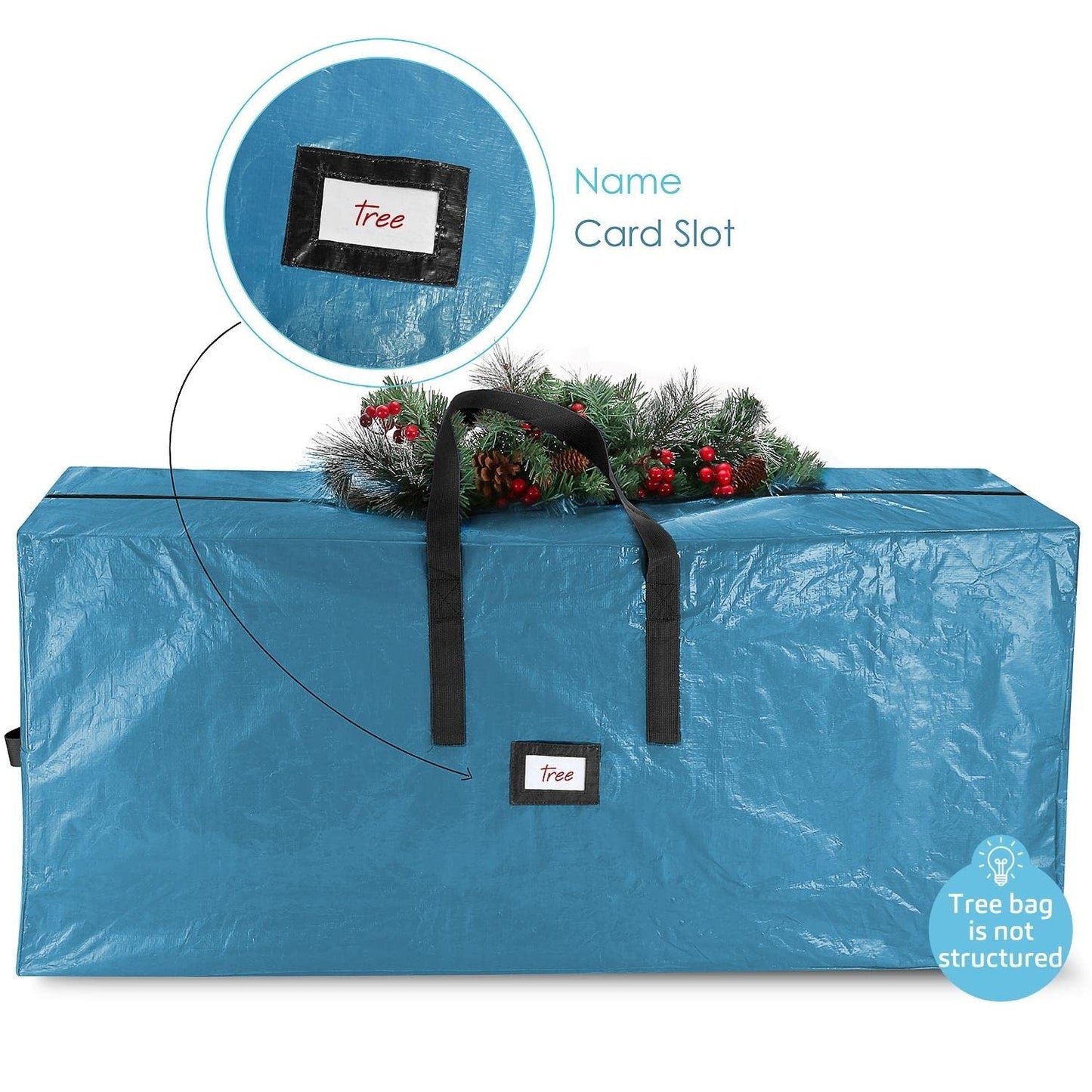 Hearth & Harbor Christmas Tree Storage Bag – Waterproof Christmas Tree Storage Box – Waterproof Christmas Tree Bag With Reinforced Handles & Dual Zipper – PE Plastic – 7.5 ft. – Pack of 1