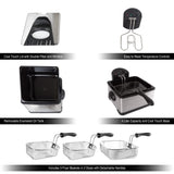 Deep Fryer - 4-Liter Electric Oil Fryer - 1 Large Basket and 2 Small for Dual Use - Stainless-Steel Cooker with Cool Touch Features by Classic Cuisine Classic Cuisine