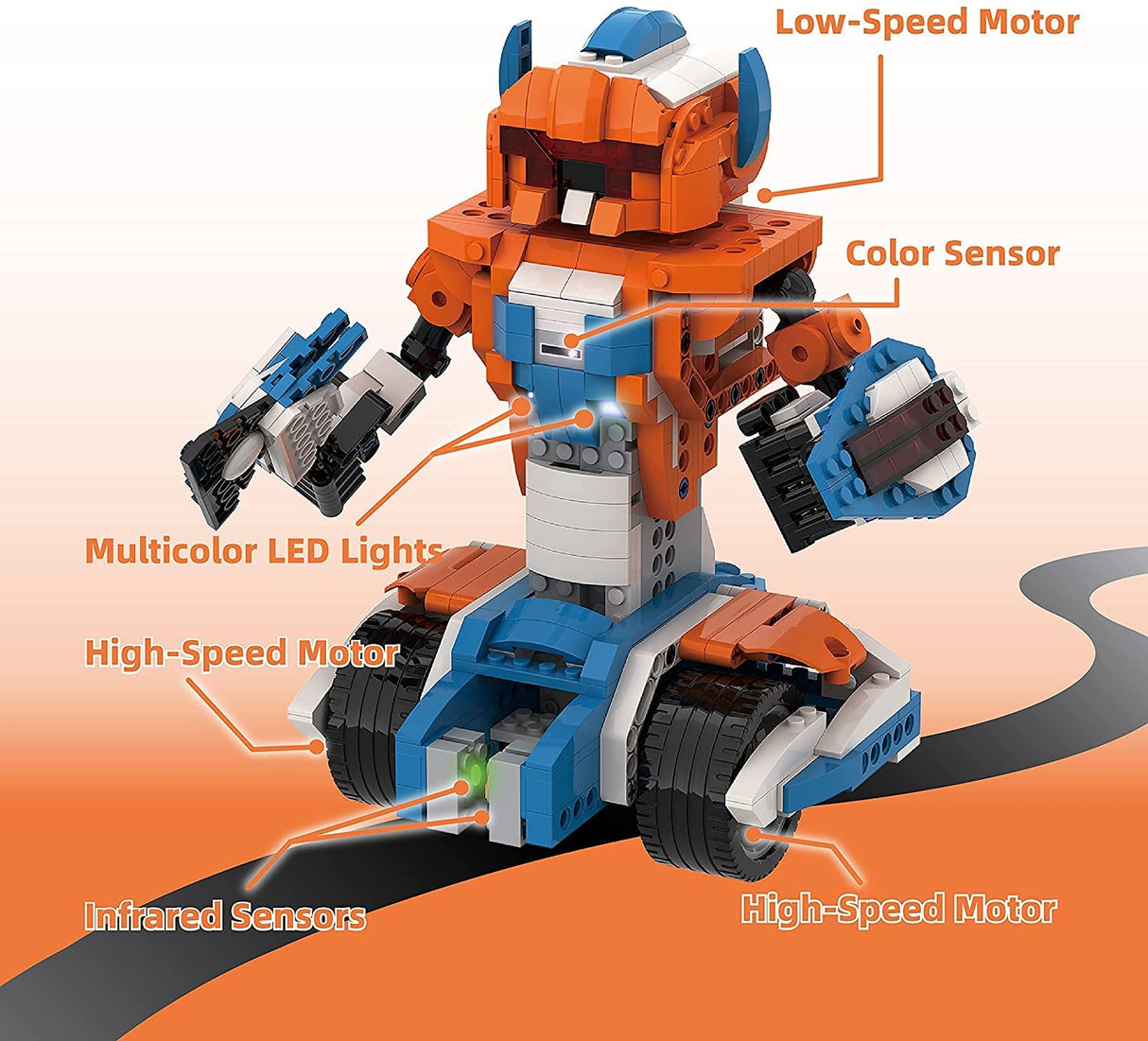 Apitor Robot X Robot Building Kit, 12-in-1 Programmable APP Remote Control RC Car, STEM Robotics Coding Set, Educational Birthday Gifts for Boys Girls Kids Ages 8-12 (600 Pieces) Apitor