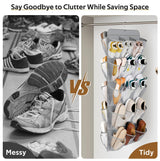 MISSLO 30 Large Pockets Dual Sided Hanging Shoe Organizer for Closet with Rotating Hanger Hanging Shoe Shelves, Grey MISSLO