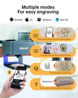 DAJA DJ6 Laser Engraver with Higher Columns Portable Laser Engraving Machine Kits for DIY Supports Win/Mobile System/Offline Laser Cutter (Working Area 3.15 * 3.15 inches) DAJA